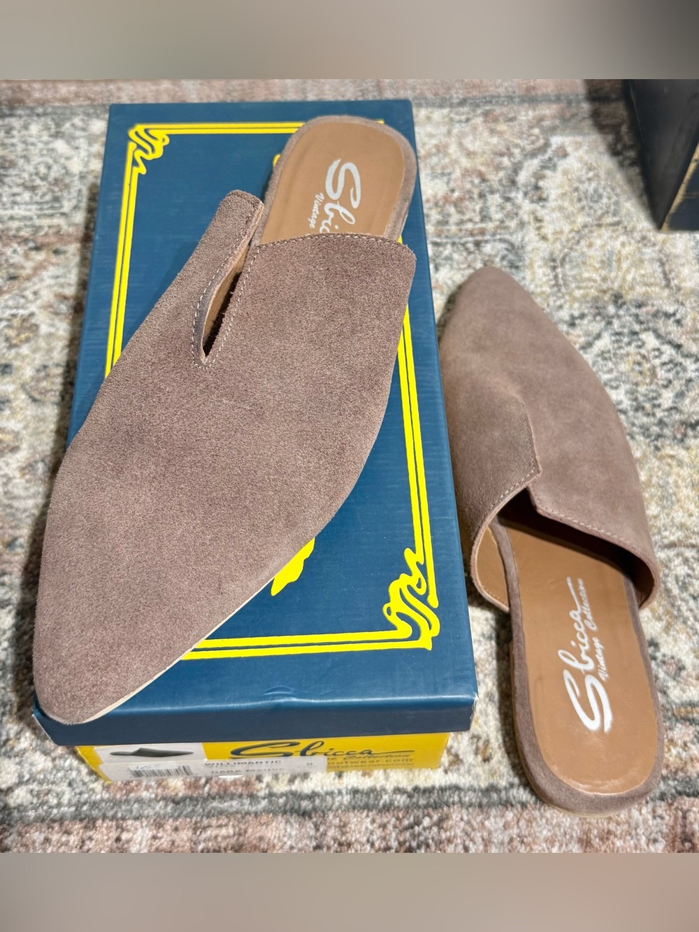 Sbicca Taupe Suede Pointed Slip-On Mules